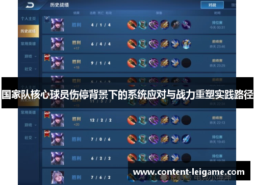 国家队核心球员伤停背景下的系统应对与战力重塑实践路径